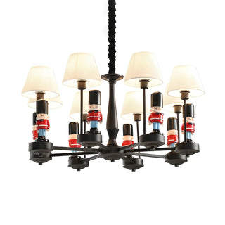ZOWALA - Kids Guard Black Metal Fabric Chandelier Image - 10