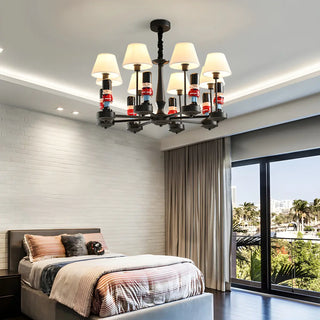ZOWALA - Kids Guard Black Metal Fabric Chandelier Image - 1