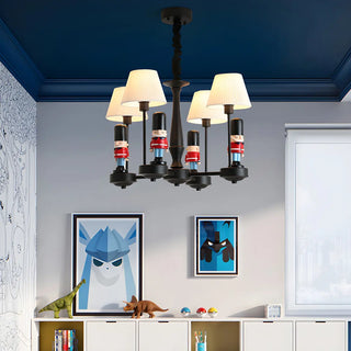 ZOWALA - Kids Guard Black Metal Fabric Chandelier Image - 5