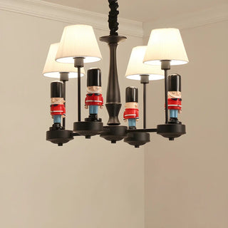 ZOWALA - Kids Guard Black Metal Fabric Chandelier Image - 6