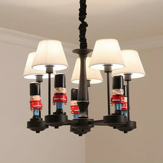 ZOWALA - Kids Guard Black Metal Fabric Chandelier Image - 7