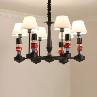 ZOWALA - Kids Guard Black Metal Fabric Chandelier Image - 8