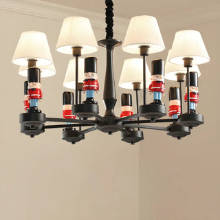 ZOWALA - Kids Guard Black Metal Fabric Chandelier Image - 9