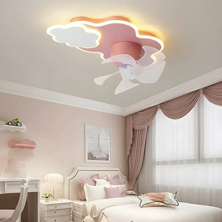 Kids Room Creative Palette Colorful Ceiling Fan Light Zawala Image - 2