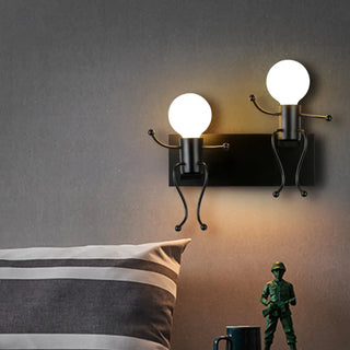 Kids' Rooms Playful Red Figure Metal Wall Light Zawala Image - 1