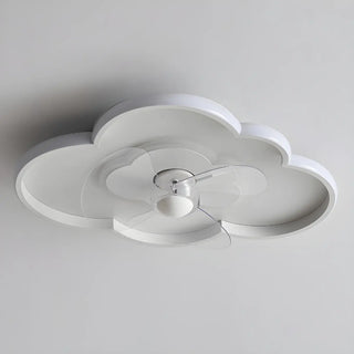 Bedroom Linear Cloud White Ceiling Fan with LED Light Zawala Image - 7