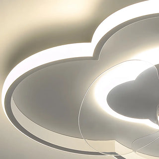 Bedroom Linear Cloud White Ceiling Fan with LED Light Zawala Image - 8