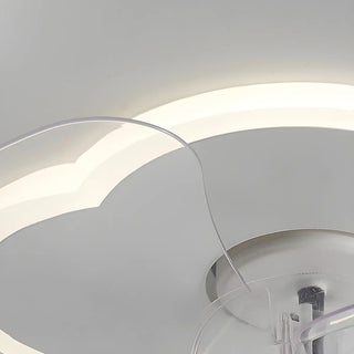 Bedroom Linear Cloud White Ceiling Fan with LED Light Zawala Image - 9