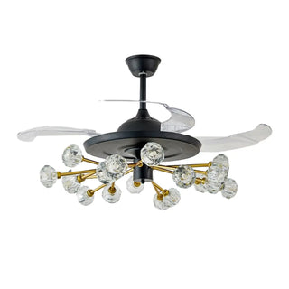 Modern Luxury Crystal Sputnik Chandelier Fan with Light Zawala Image - 10