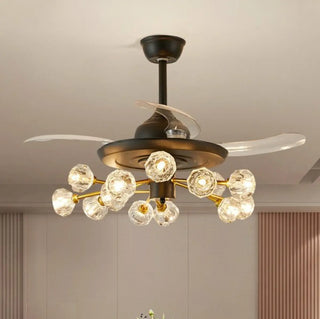 Modern Luxury Crystal Sputnik Chandelier Fan with Light Zawala Image - 19