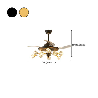 Modern Luxury Crystal Sputnik Chandelier Fan with Light Zawala #size