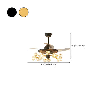 Modern Luxury Crystal Sputnik Chandelier Fan with Light Zawala Image - 21