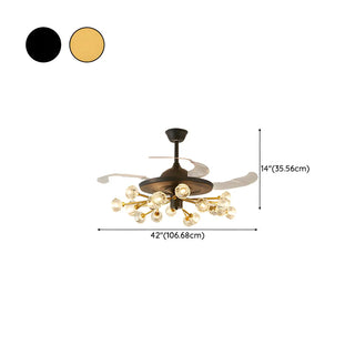 Modern Luxury Crystal Sputnik Chandelier Fan with Light Zawala Image - 22