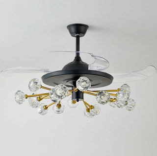 Modern Luxury Crystal Sputnik Chandelier Fan with Light Zawala Image - 5