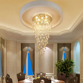 Teardrop Luxury Crystal Flush Mount Light Dining Room Zawala Image - 1