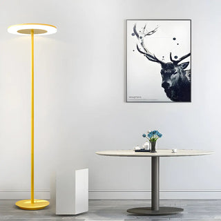 Yellow Macaron Style Acrylic Disc LED Floor Lamp Zawala Image - 2