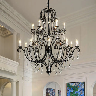 ZOWALA - Victorian Candelabra Dining Room Black Large Chandelier Image - 1