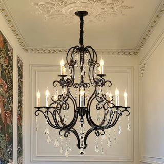 ZOWALA - Victorian Candelabra Dining Room Black Large Chandelier Image - 2