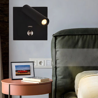 Mini Bedside Black Cylindrical Reading LED Wall Light Zawala Image - 2