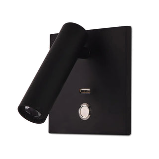 Mini Bedside Black Cylindrical Reading LED Wall Light Zawala Image - 4