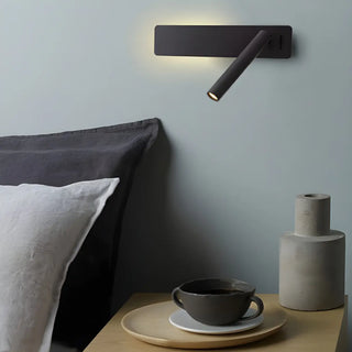 Mini Rectangular Base Cylinder Bedside Reading Wall Sconce Zawala Image - 2
