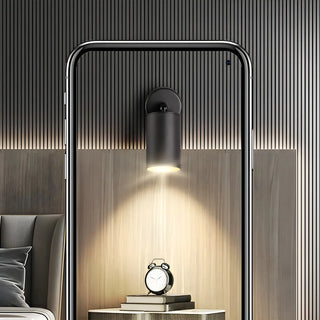ZOWALA - Modern Adjustable Black Cylinder Bedroom Wall Sconce Image - 13