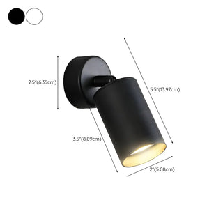 ZOWALA - Modern Adjustable Black Cylinder Bedroom Wall Sconce #size