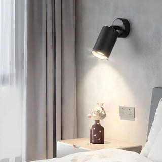 ZOWALA - Modern Adjustable Black Cylinder Bedroom Wall Sconce Image - 2
