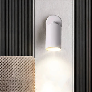ZOWALA - Modern Adjustable Black Cylinder Bedroom Wall Sconce Image - 4