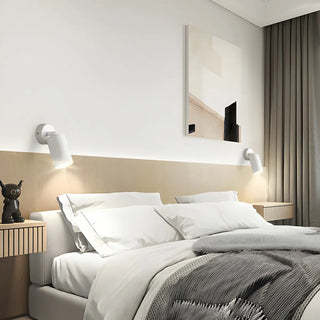 ZOWALA - Modern Adjustable Black Cylinder Bedroom Wall Sconce Image - 6