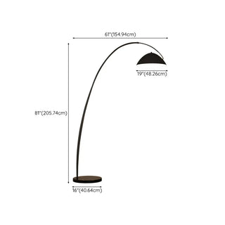 ZOWALA - Minimalist Black Arc Dome Floor Lamp Image - 16