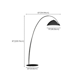 ZOWALA - Minimalist Black Arc Dome Floor Lamp Image - 18