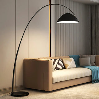 ZOWALA - Minimalist Black Arc Dome Floor Lamp Image - 4