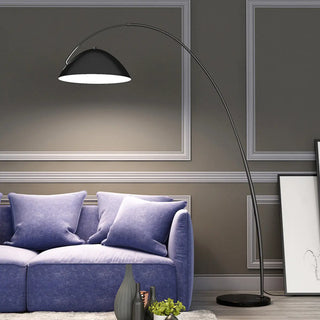 ZOWALA - Minimalist Black Arc Dome Floor Lamp Image - 5