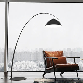 ZOWALA - Minimalist Black Arc Dome Floor Lamp Image - 7