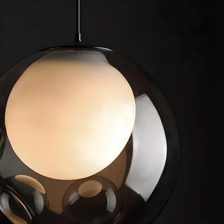 ZOWALA - Minimalist Globe Glass Bedroom Black Pendant Light Image - 7