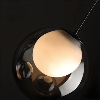 ZOWALA - Minimalist Globe Glass Bedroom Black Pendant Light Image - 8