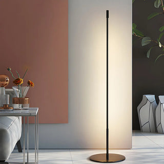 Sleek Minimalist LED Black Linear Metal Floor Lamp Zawala Image - 1