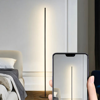 Sleek Minimalist LED Black Linear Metal Floor Lamp Zawala Image - 17