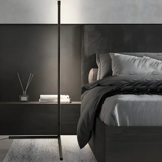 Sleek Minimalist LED Black Linear Metal Floor Lamp Zawala Image - 18