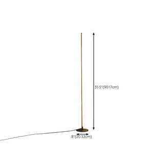 Sleek Minimalist LED Black Linear Metal Floor Lamp Zawala #size