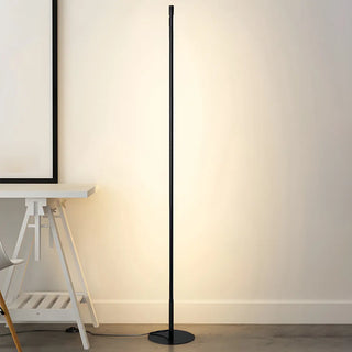 Sleek Minimalist LED Black Linear Metal Floor Lamp Zawala Image - 4