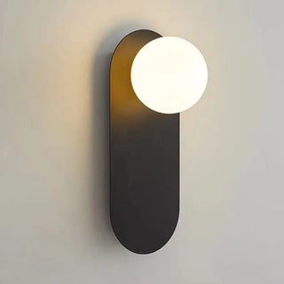 Bedroom Black Oval Frosted Glass Globe Wall Sconce Zawala Image - 10