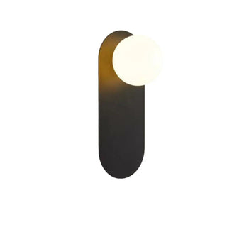 Bedroom Black Oval Frosted Glass Globe Wall Sconce Zawala Image - 6