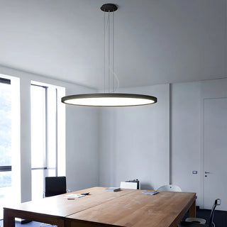 ZOWALA - Minimalist Black Round Circle LED Living Room Pendant Light Image - 1