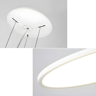 ZOWALA - Minimalist Black Round Circle LED Living Room Pendant Light Image - 15