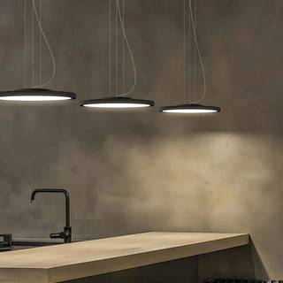 ZOWALA - Minimalist Black Round Circle LED Living Room Pendant Light Image - 20