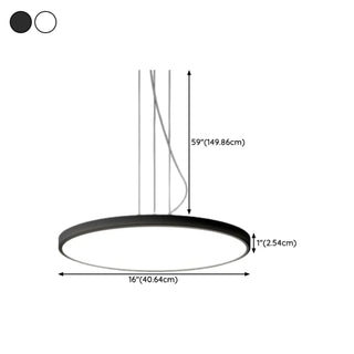 ZOWALA - Minimalist Black Round Circle LED Living Room Pendant Light #size