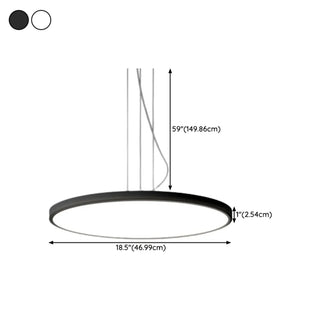ZOWALA - Minimalist Black Round Circle LED Living Room Pendant Light Image - 23