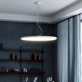 ZOWALA - Minimalist Black Round Circle LED Living Room Pendant Light Image - 4